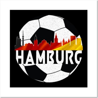 Hamburg Germany Euro 2024 football—White text Posters and Art